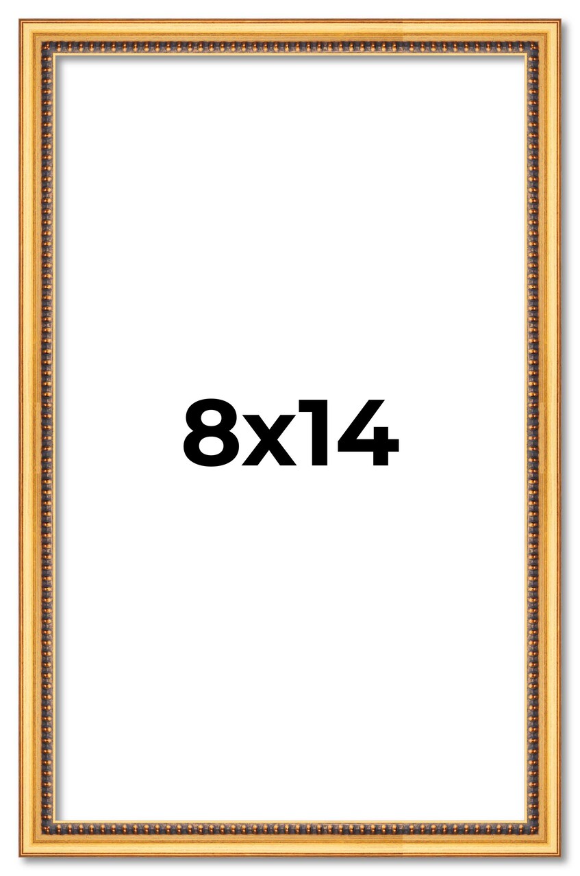 Photo Size Classic Modern Gold Frame - UV Acrylic, Foam Board Backing, Hanging Hardware